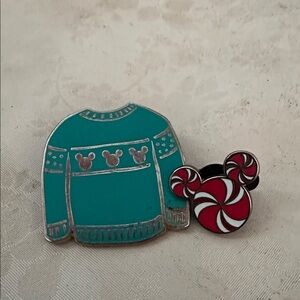 Disney Teal and Red Mickey Sweater Pin Set